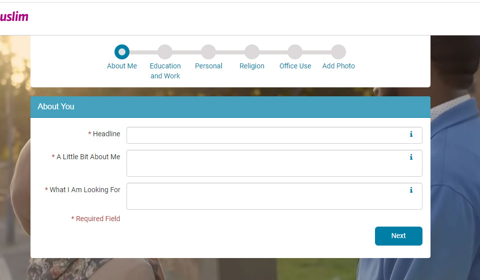Einrichtung eines einzelnen muslimischen Profils