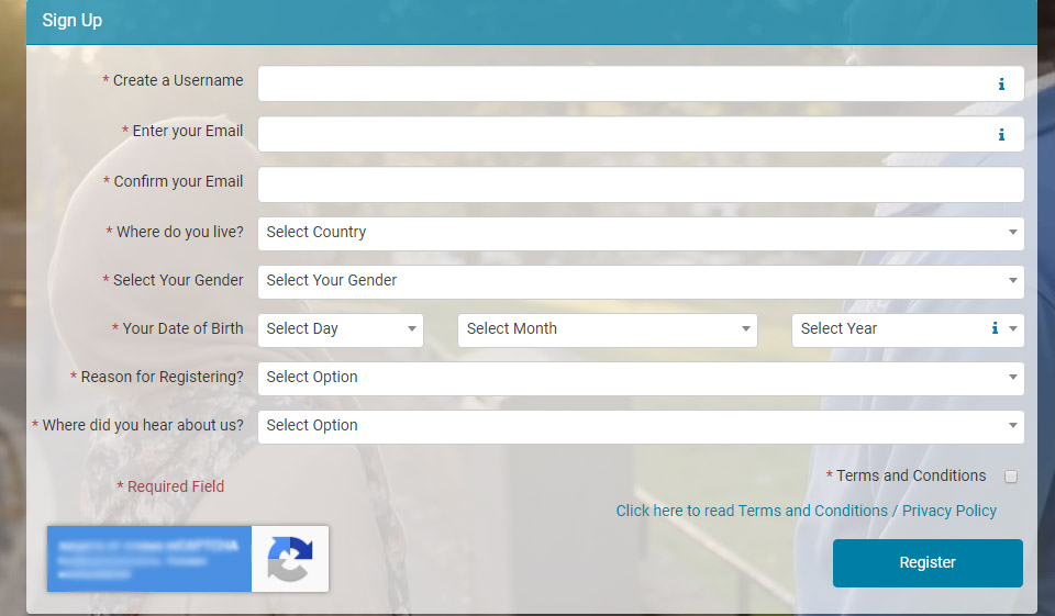 Registrierungsprozess für einzelne Muslime