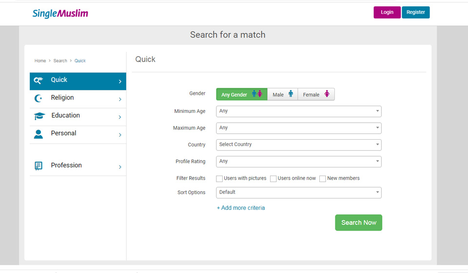 Suche nach einzelnen muslimischen Mitgliedern