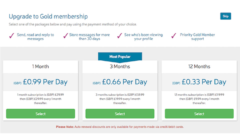 Single Muslim Price und andere Zahlungsmethode