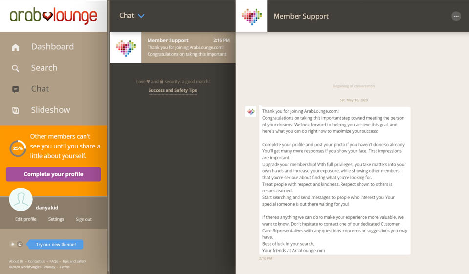 Is messaging free on ArabLounge?