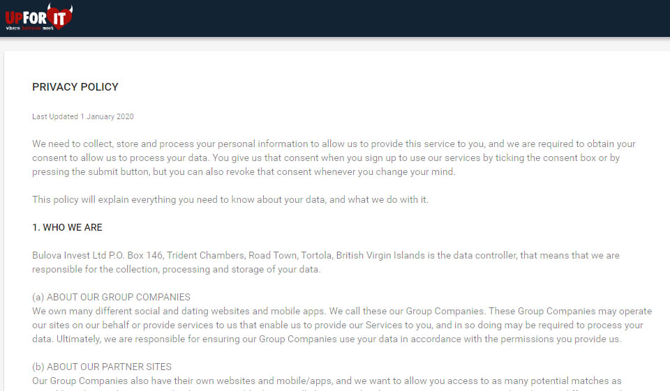 UpForIt Complete profiles