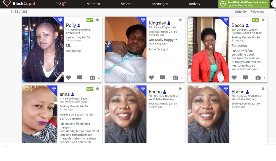 Interfaccia Blackcupid