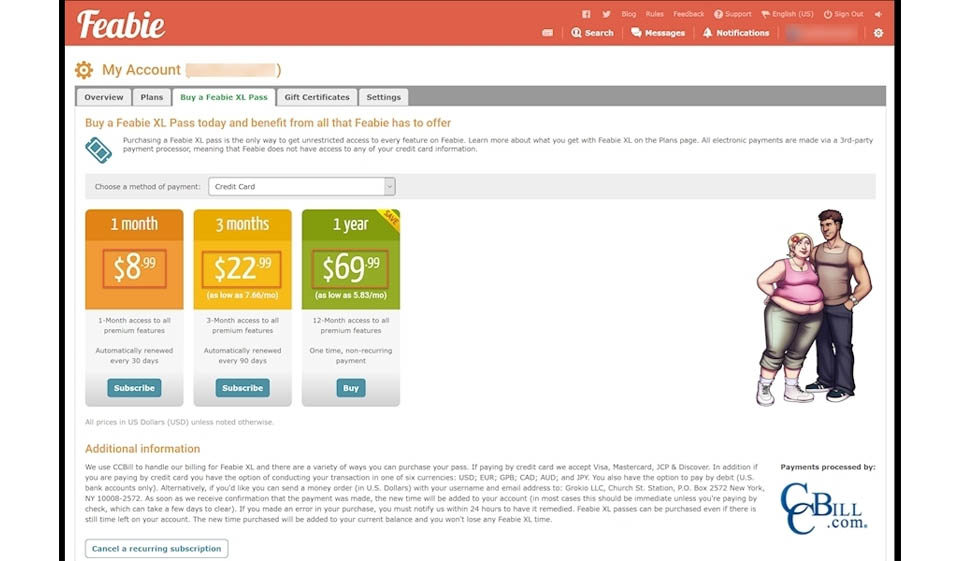 Mitgliedschaftspreis und andere Zahlungsmethoden