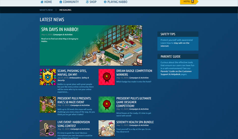 Habbo Mobile app and Website