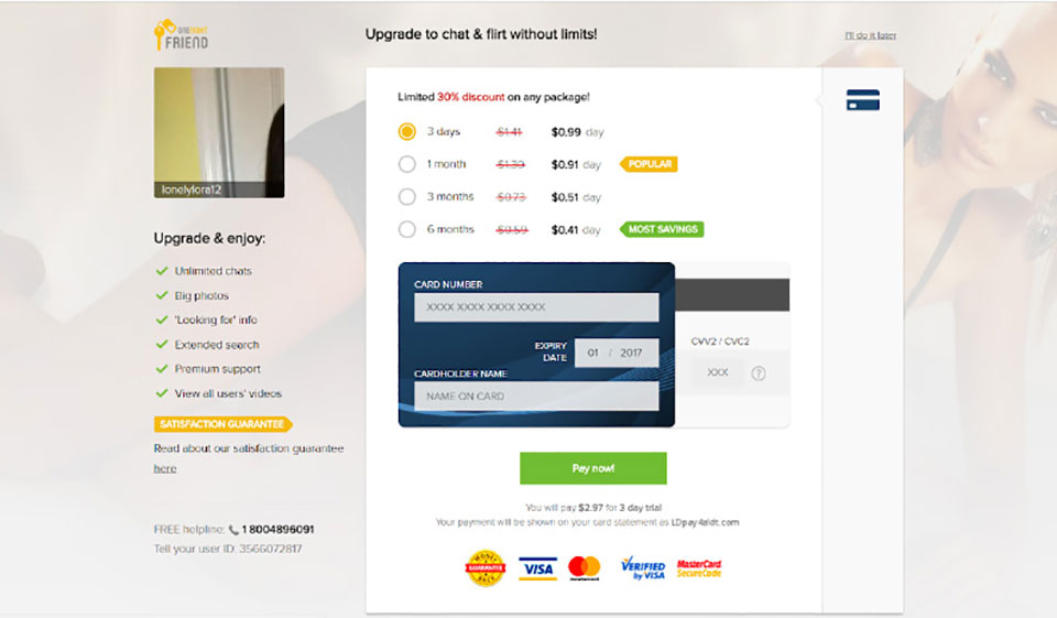 Onenightfriend Premium Subscription Price and Payment Options