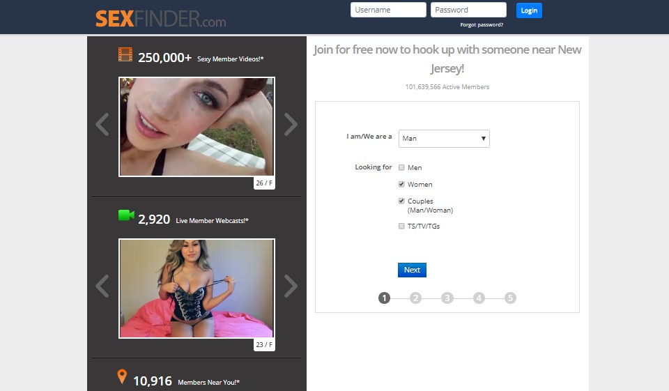 Sexfinder User Interface