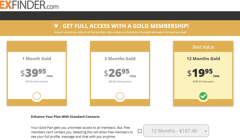 Sexfinder Membership Price and Other Payment Method
