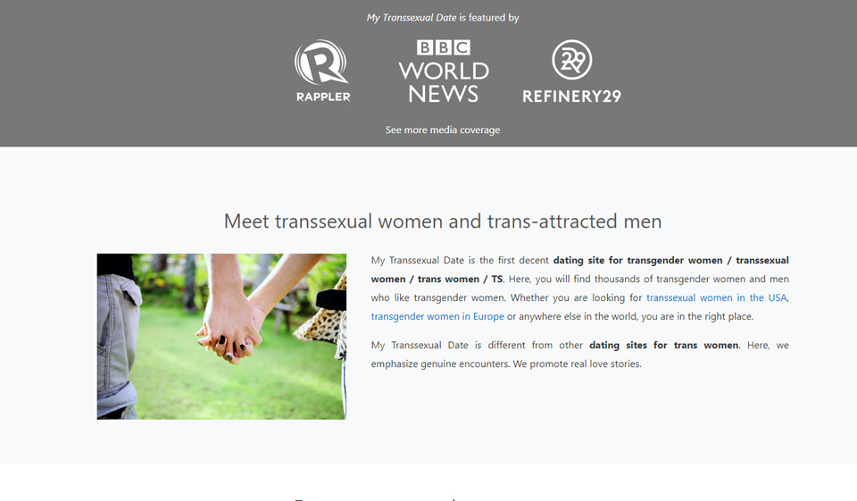 Interface of the site