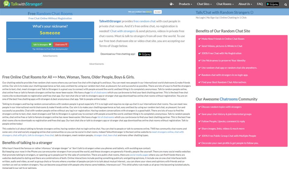 Talkwithstranger Current Location Basis