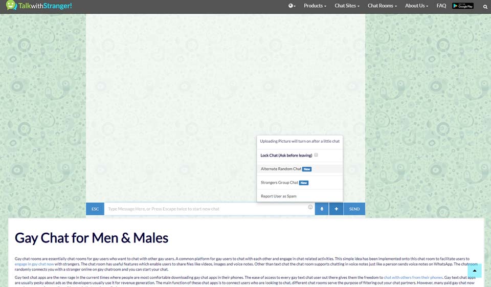 Schnittstelle von Talkwithstranger