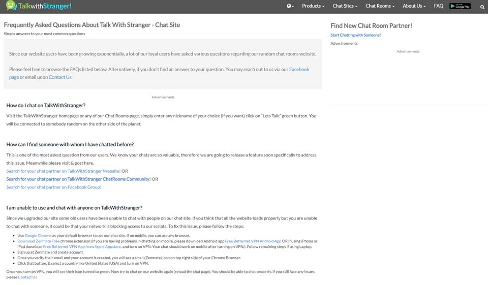 Sicherheit von Talkwithstranger