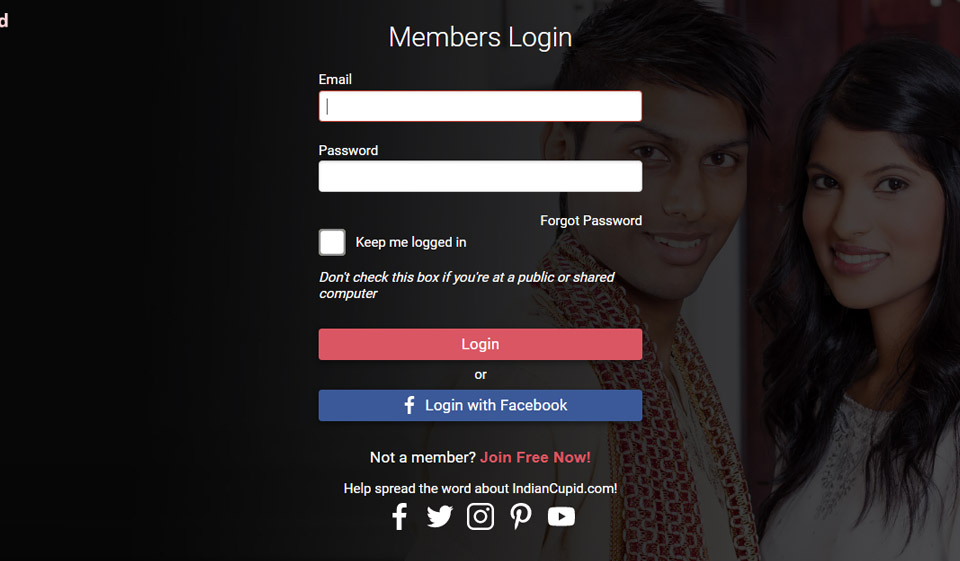 IndianCupid Registreringsprosess float=