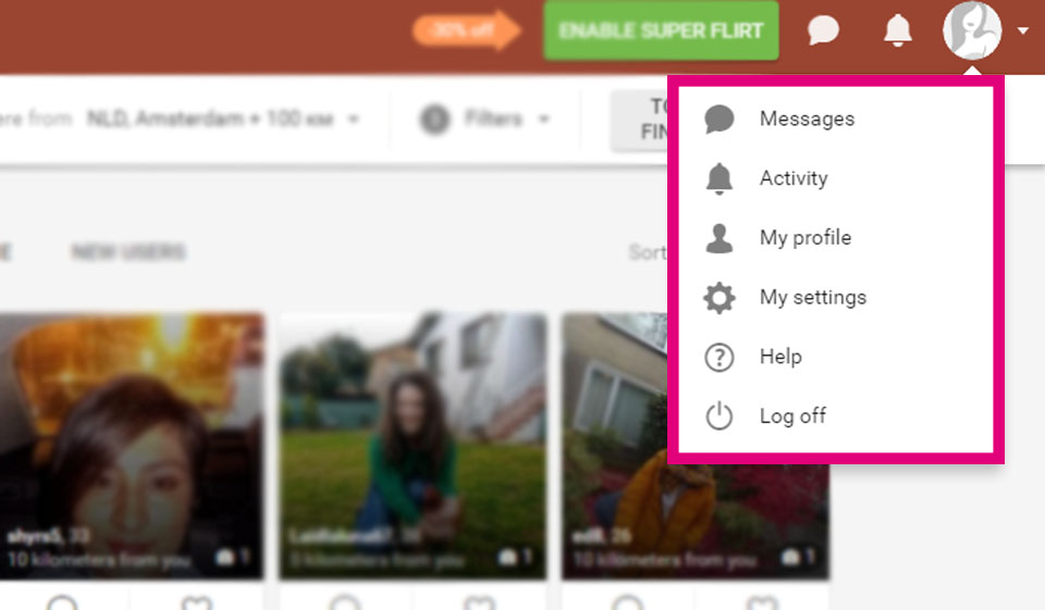 Loveaholics Interface