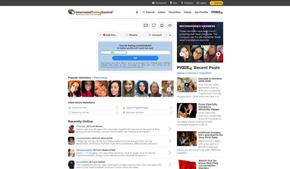 InterracialDatingCentral Buscando un miembro