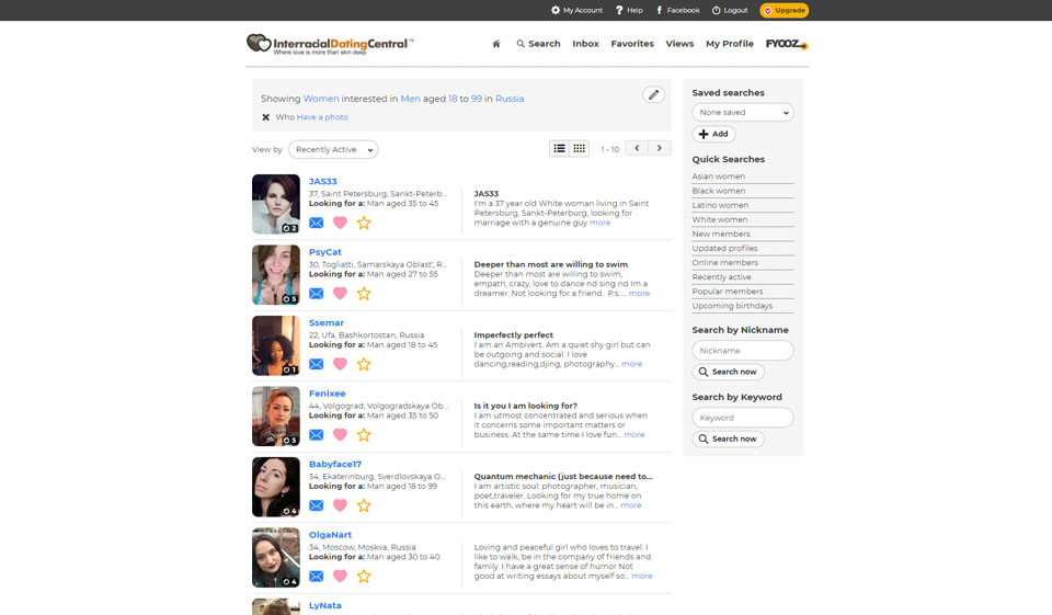 InterracialDatingCentral Sistema de mensajería