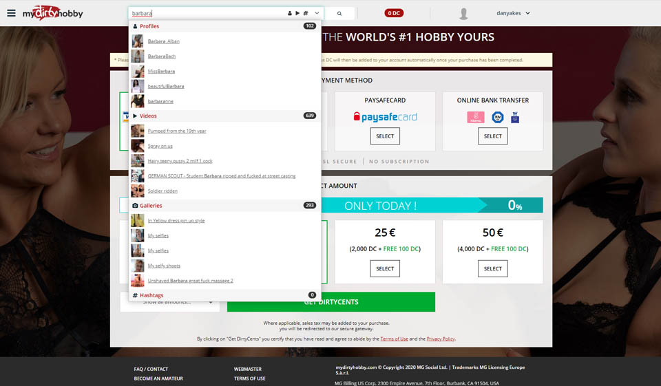MyDirtyHobby Lidmaatschapskosten en betaalmethoden