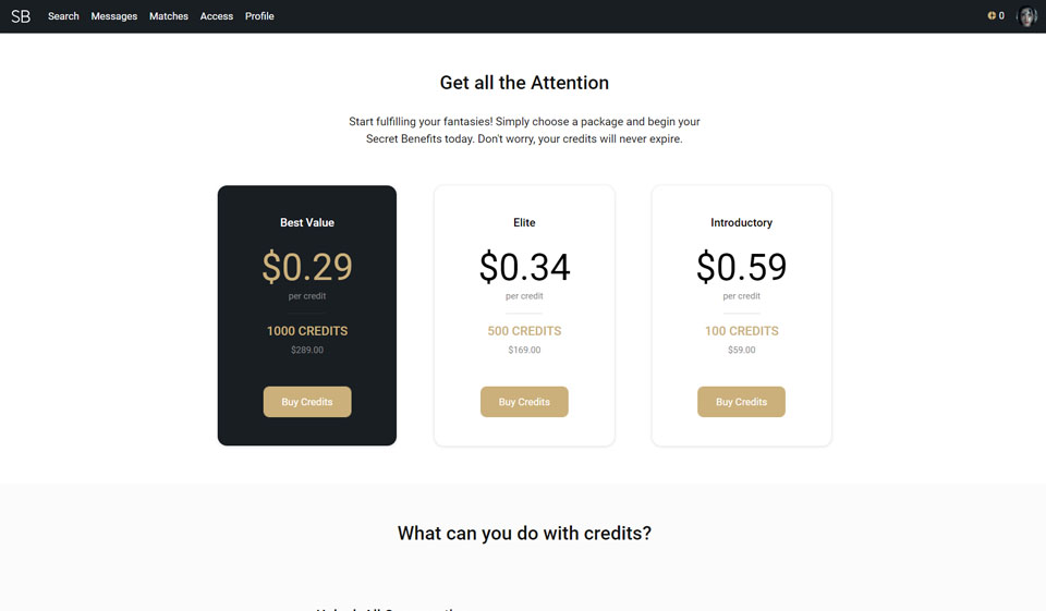 Secret Benefits Membership Price and other payment method