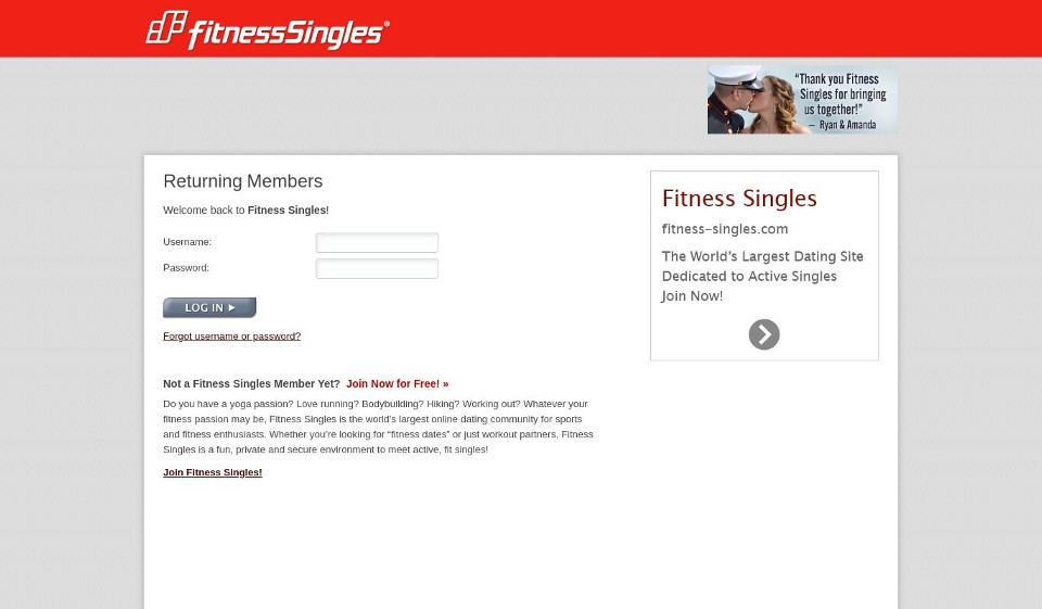 Fitness Singles Registration Process