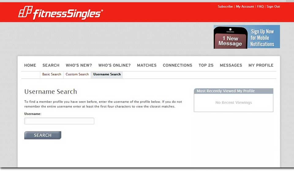 Fitness Singles Member Search