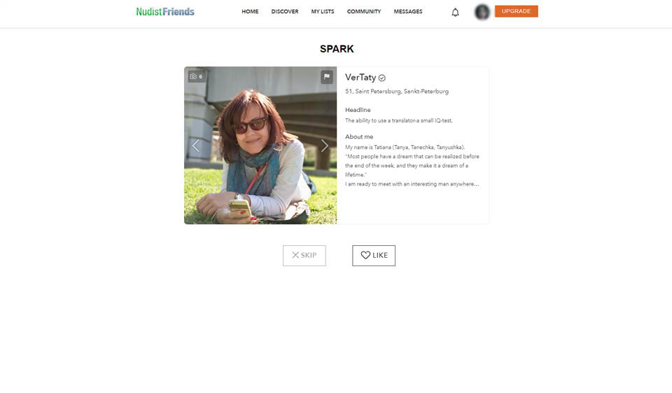 Profile bei NudistFriends