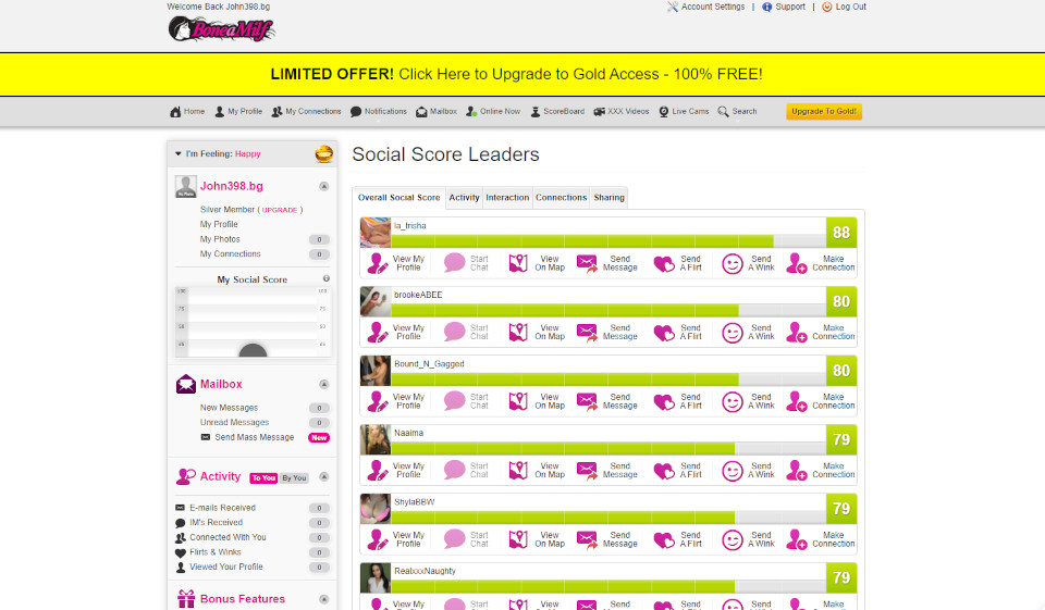 BoneAMilf Design & Usability