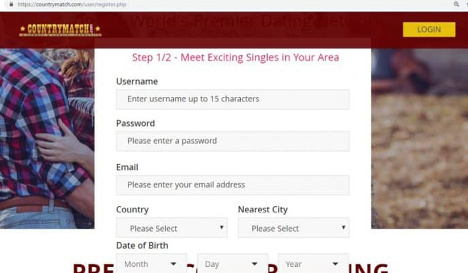 Registrering på Country Match
