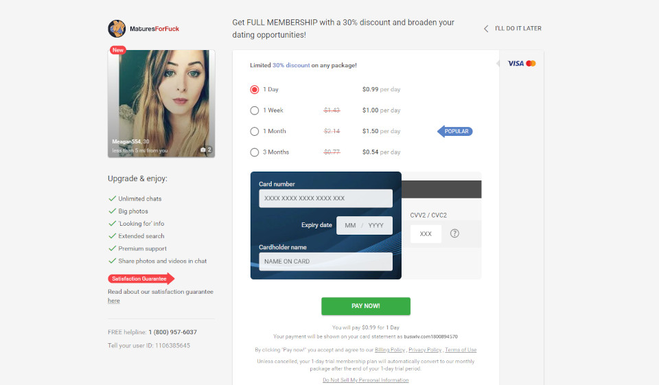 Can I get messages being a free user on MaturesForFuck?