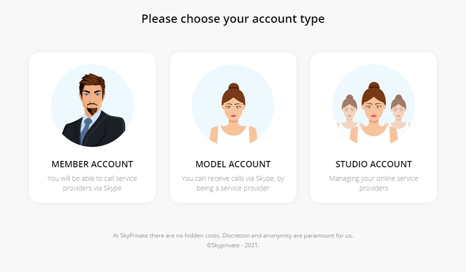 Registrace na Skyprivate