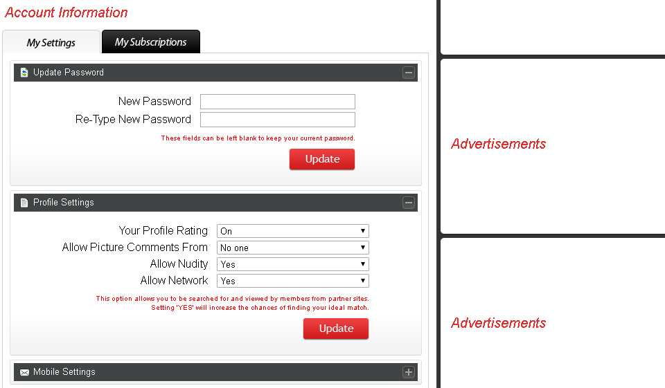 Înscriere pe site-ul XXX Dating