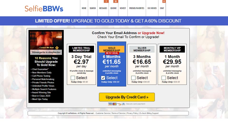 SelfieBBW Pricing Details