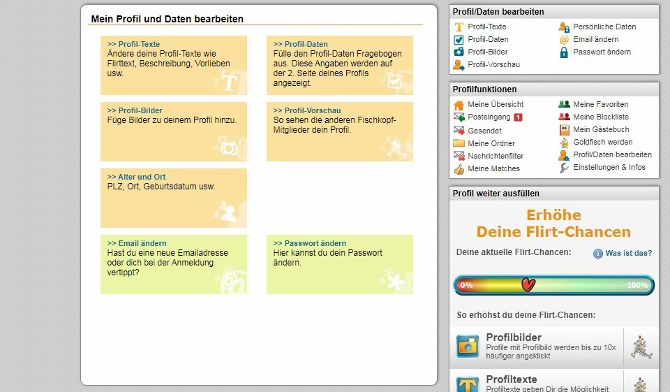 Das eigene Profil bei Fischkopf erstellen