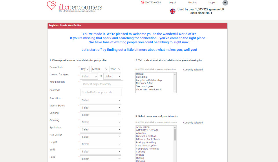 Illicit Encounters Sign Up