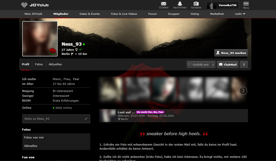 Creează-ți profilul JOYclub