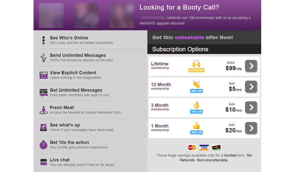 OnlineBootyCall Price