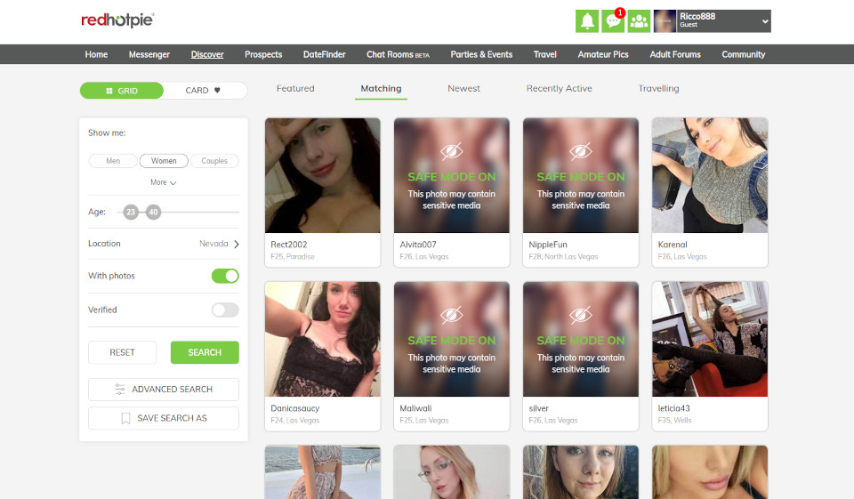 RedHotPie Search & Profile Quality?