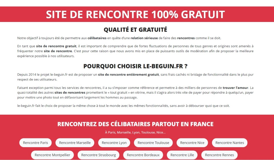 Est-ce que Le Béguin est gratuit?